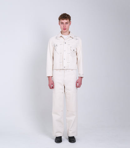 THE JEAN JACKET - WHITE(EMBROIDERY) - TANAKA