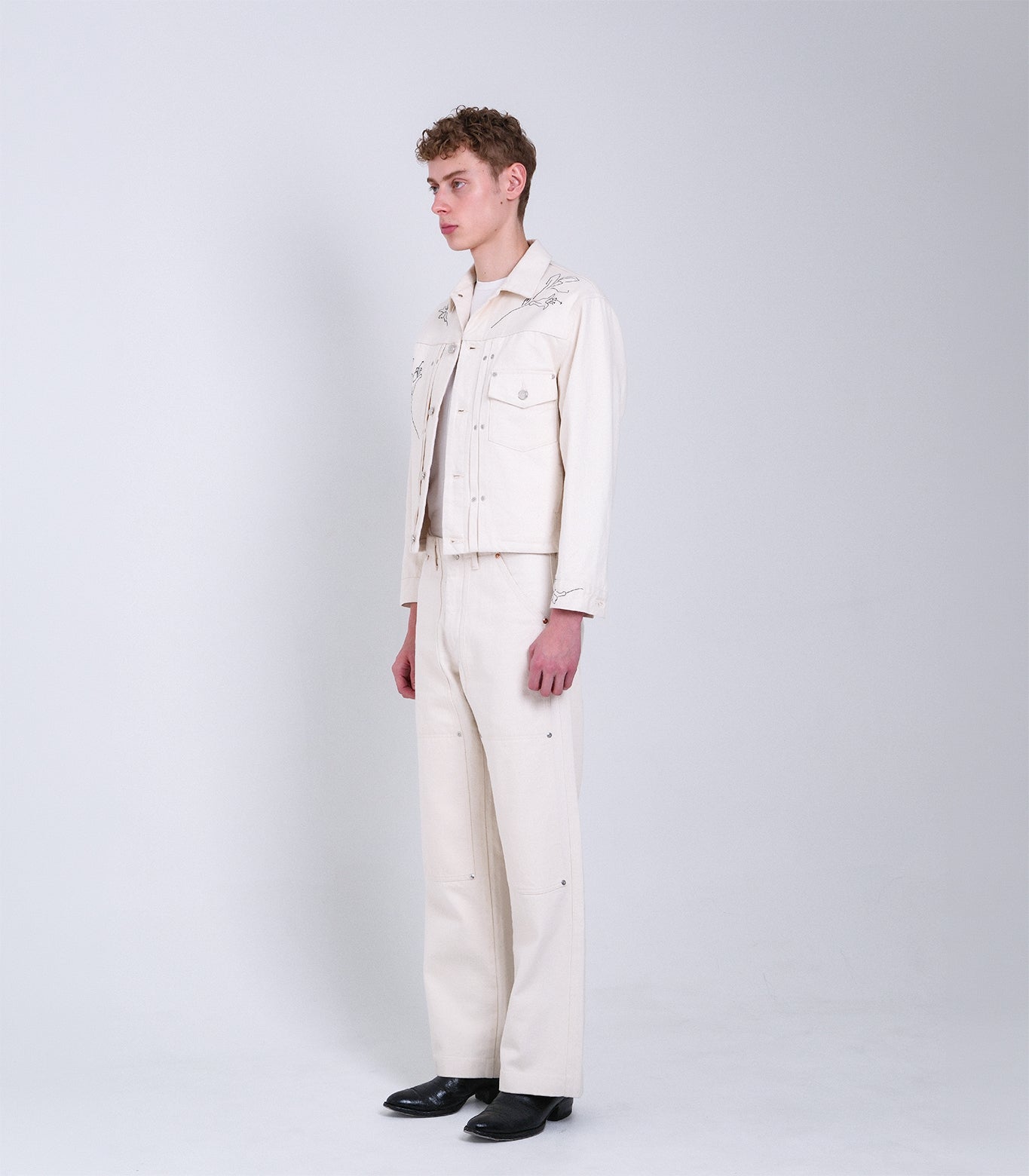 THE JEAN JACKET - WHITE(EMBROIDERY) - TANAKA