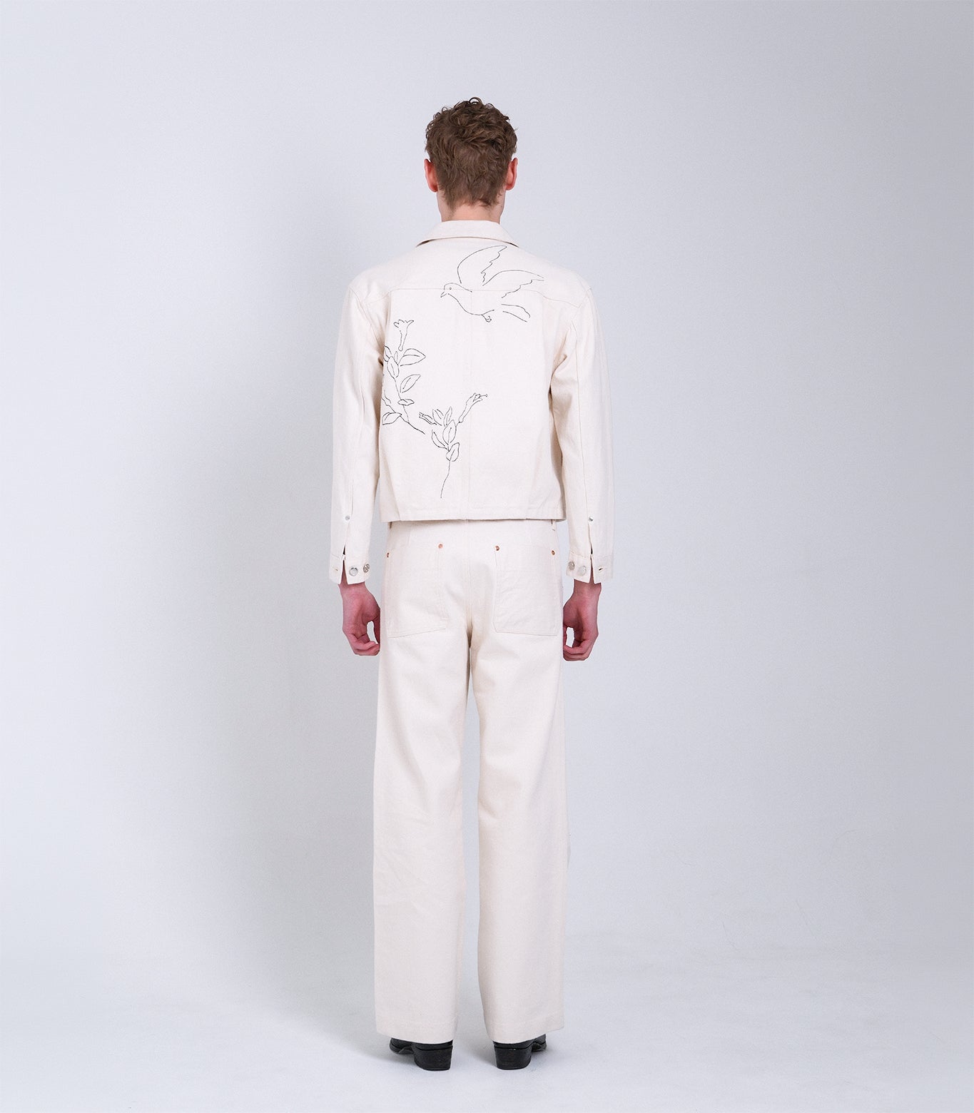 THE JEAN JACKET - WHITE(EMBROIDERY) – TANAKA
