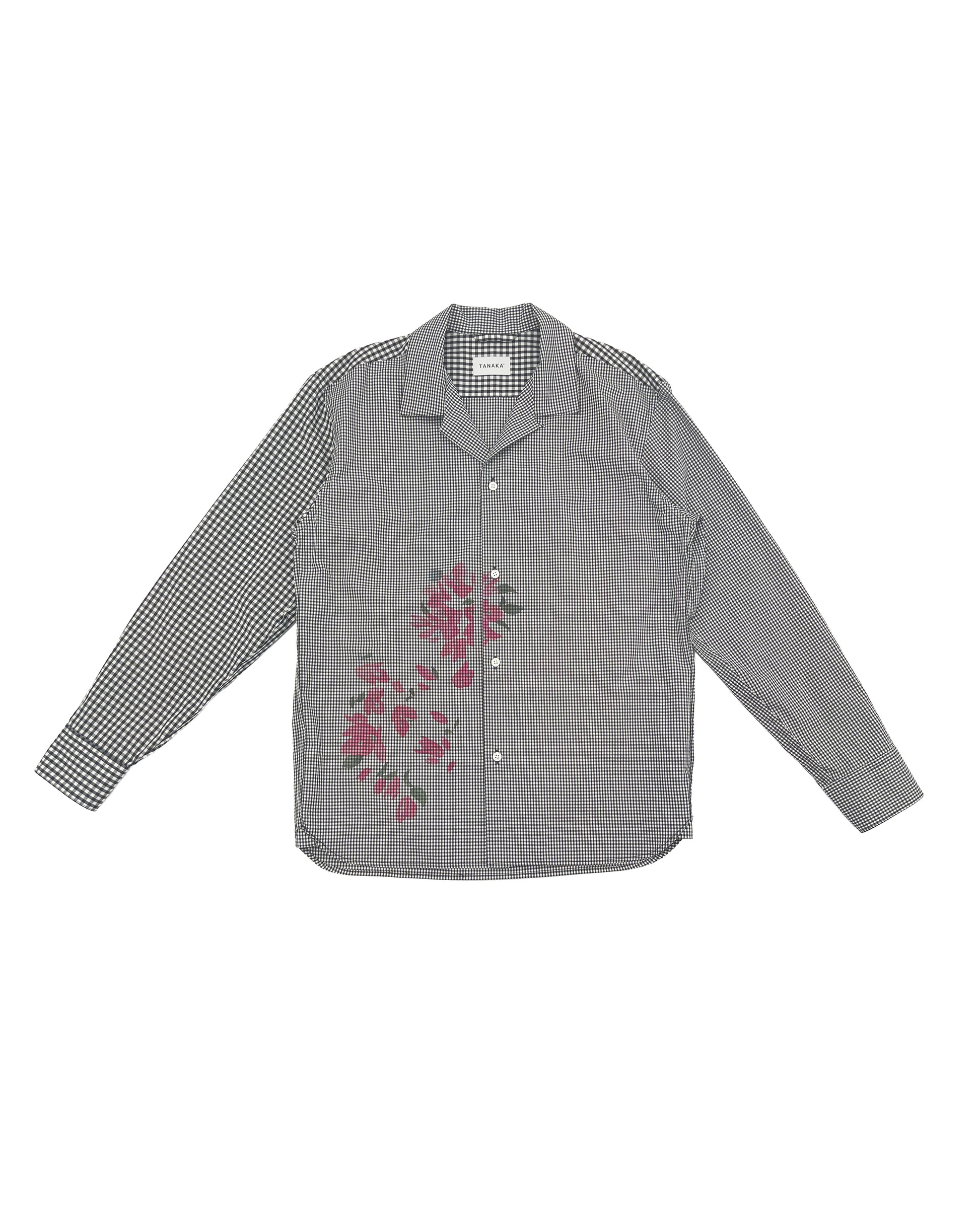 【 Coming Soon 】THE SHIRTS - BLACK GINGHAM (FLOWER) - TANAKA