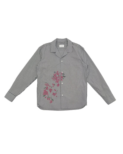 【 Coming Soon 】THE SHIRTS - BLACK GINGHAM (FLOWER) - TANAKA