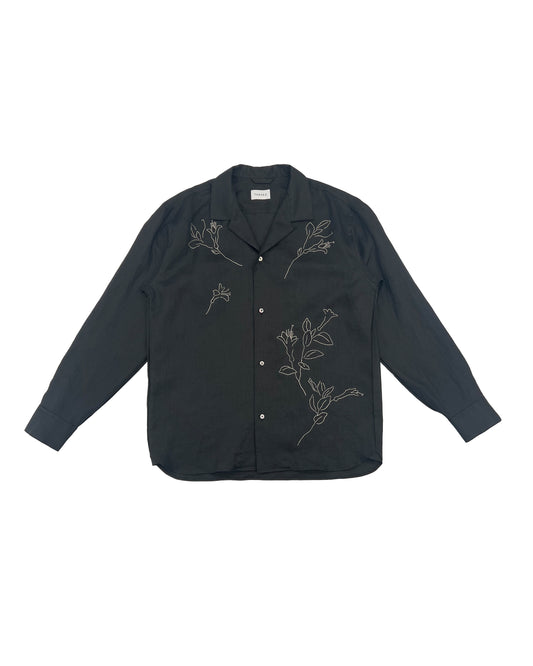 THE SHIRTS - BLACK LINEN (EMBROIDERY)