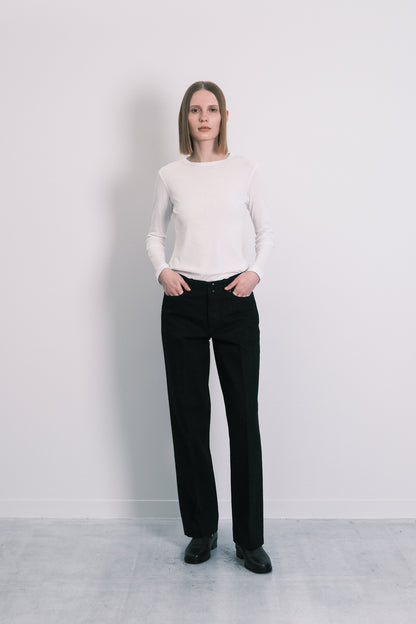 THE JEAN TROUSERS(LOW RISE) - BLACK BLACK