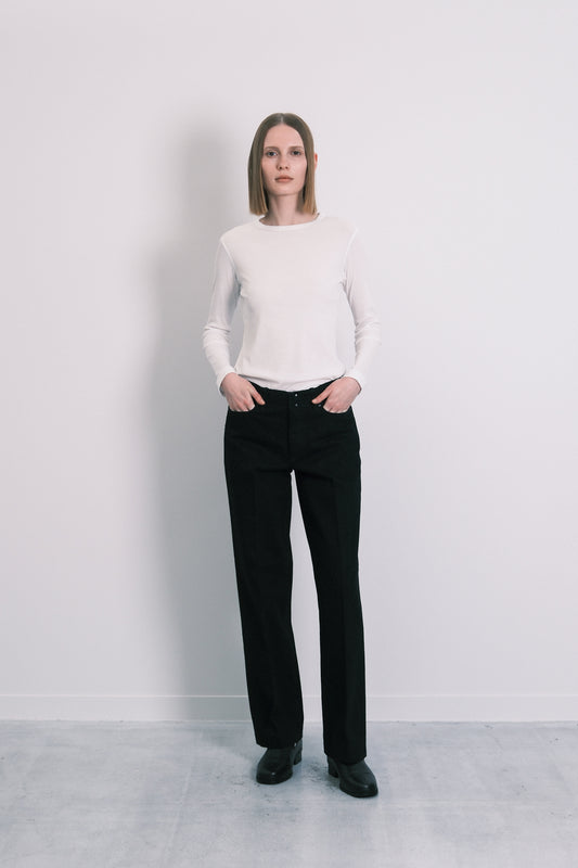 THE JEAN TROUSERS(LOW RISE) - BLACK BLACK
