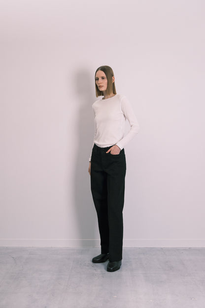 THE JEAN TROUSERS(LOW RISE) - BLACK BLACK