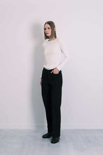 THE JEAN TROUSERS(LOW RISE) - BLACK BLACK