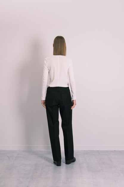 THE JEAN TROUSERS(LOW RISE) - BLACK BLACK