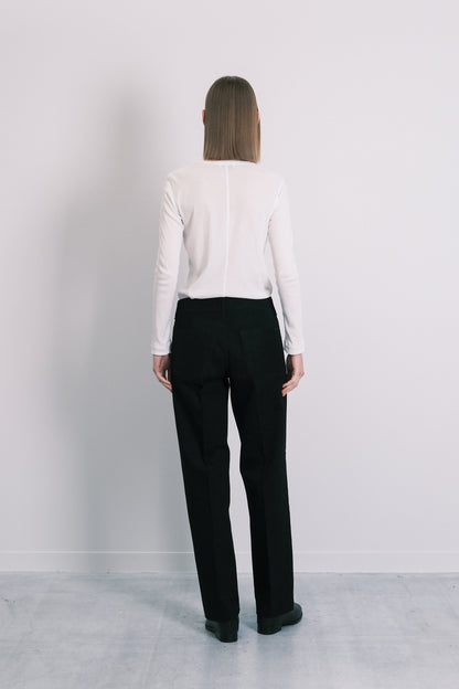 THE JEAN TROUSERS(LOW RISE) - BLACK BLACK