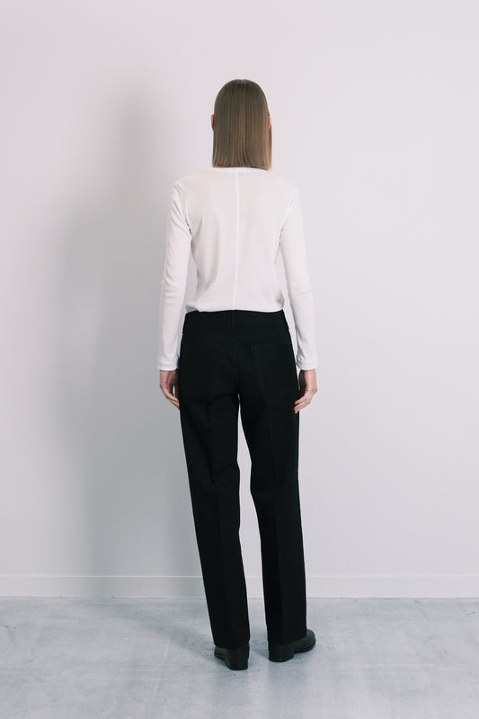 THE JEAN TROUSERS(LOW RISE) - BLACK BLACK