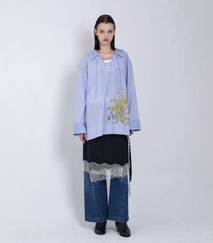 THE TUNIC - BLUE STRIPE (FLOWER) - TANAKA