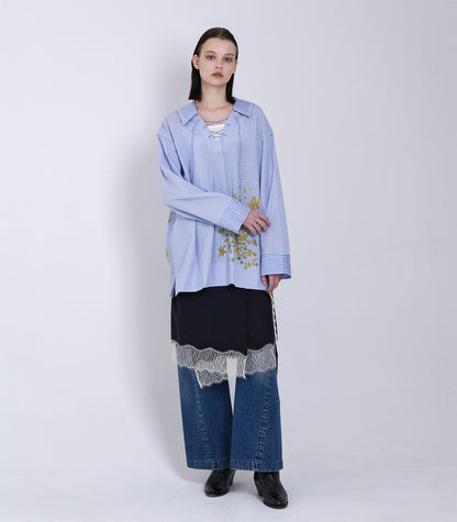 THE TUNIC - BLUE STRIPE (FLOWER) - TANAKA
