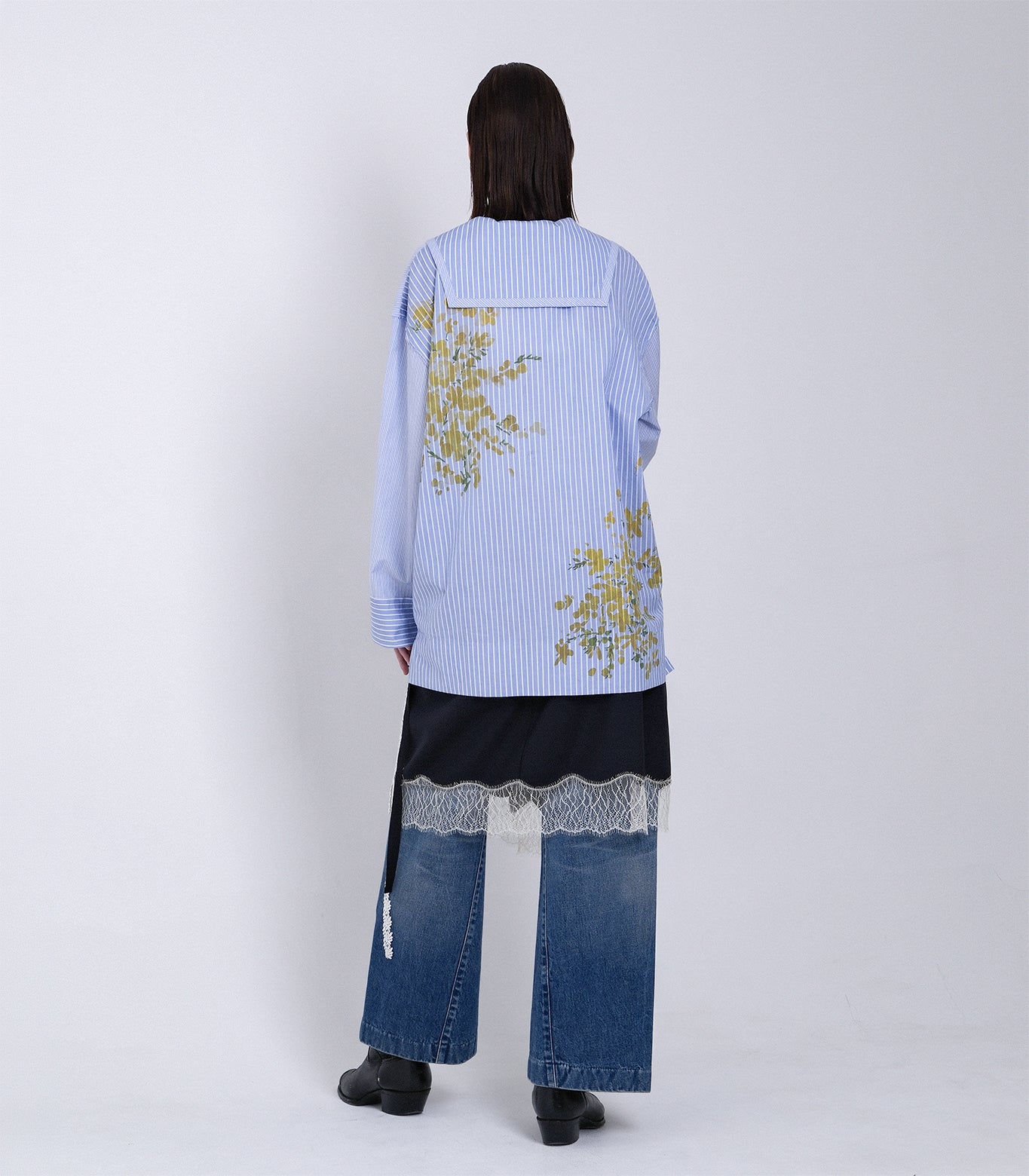 THE TUNIC - BLUE STRIPE (FLOWER) - TANAKA