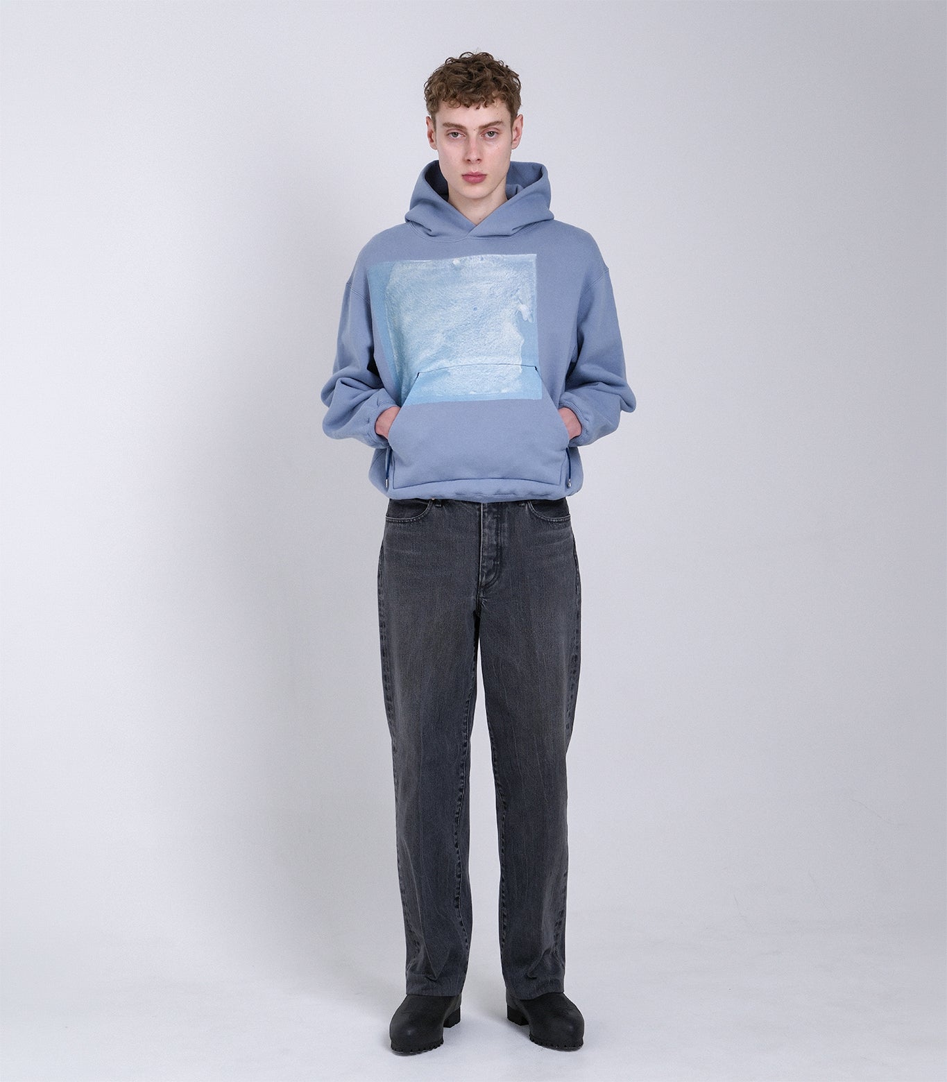 THE SWEAT HOODIE - LIGHT BLUE (FLOWER) - TANAKA