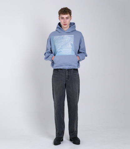 THE SWEAT HOODIE - LIGHT BLUE (FLOWER) - TANAKA