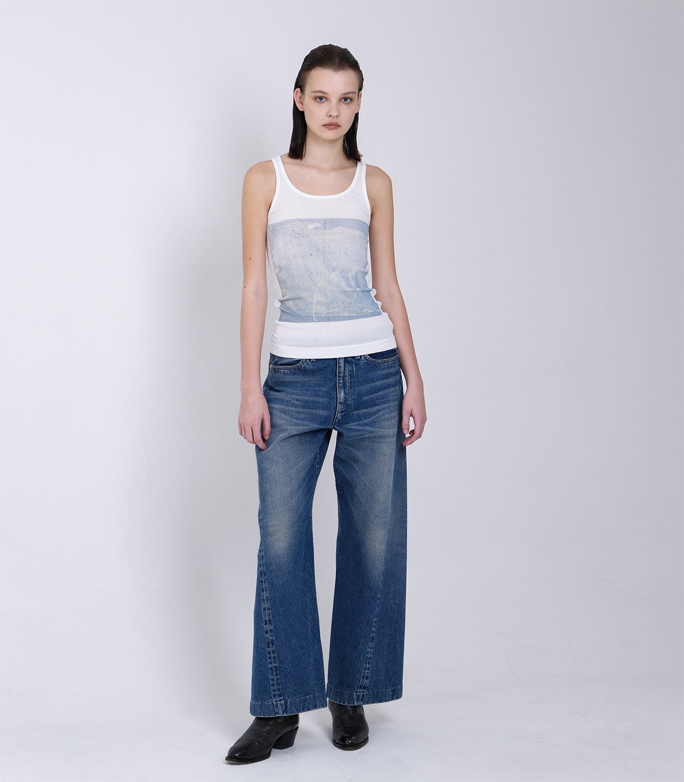 TANK TOP - LIGHT BLUE CACTUS - TANAKA