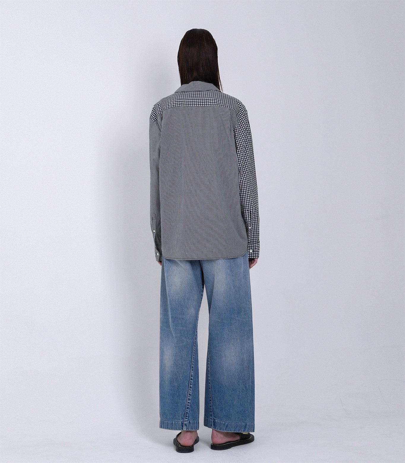 THE SHIRTS - BLACK GINGHAM (FLOWER) - TANAKA