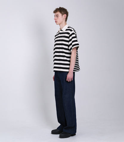 THE POLOSHIRTS - BLACK STRIPE(EMBROIDERY) - TANAKA