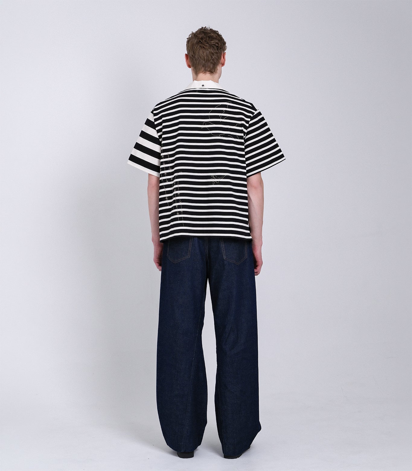 THE POLOSHIRTS - BLACK STRIPE(EMBROIDERY) - TANAKA