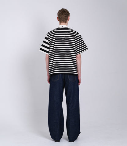 THE POLOSHIRTS - BLACK STRIPE(EMBROIDERY) - TANAKA