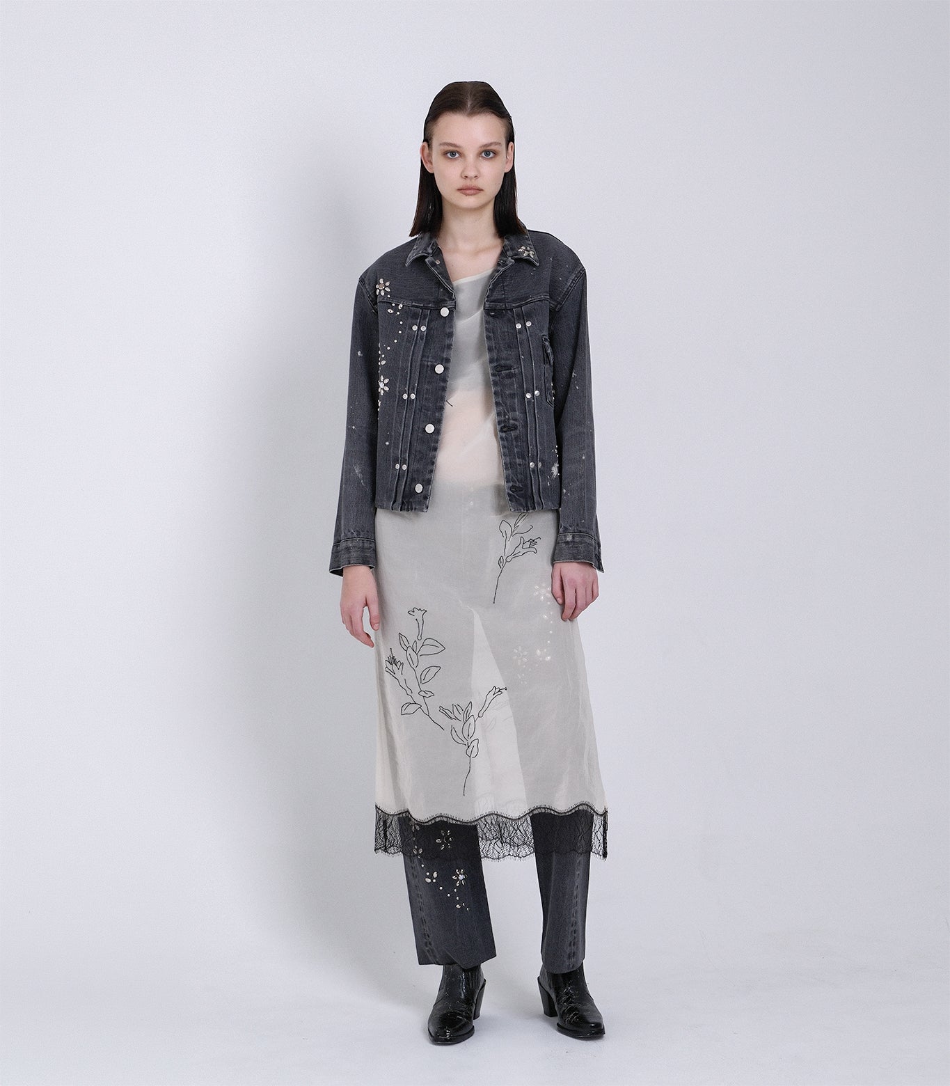 SLIP DRESS - NATURAL(EMBROIDERY) - TANAKA