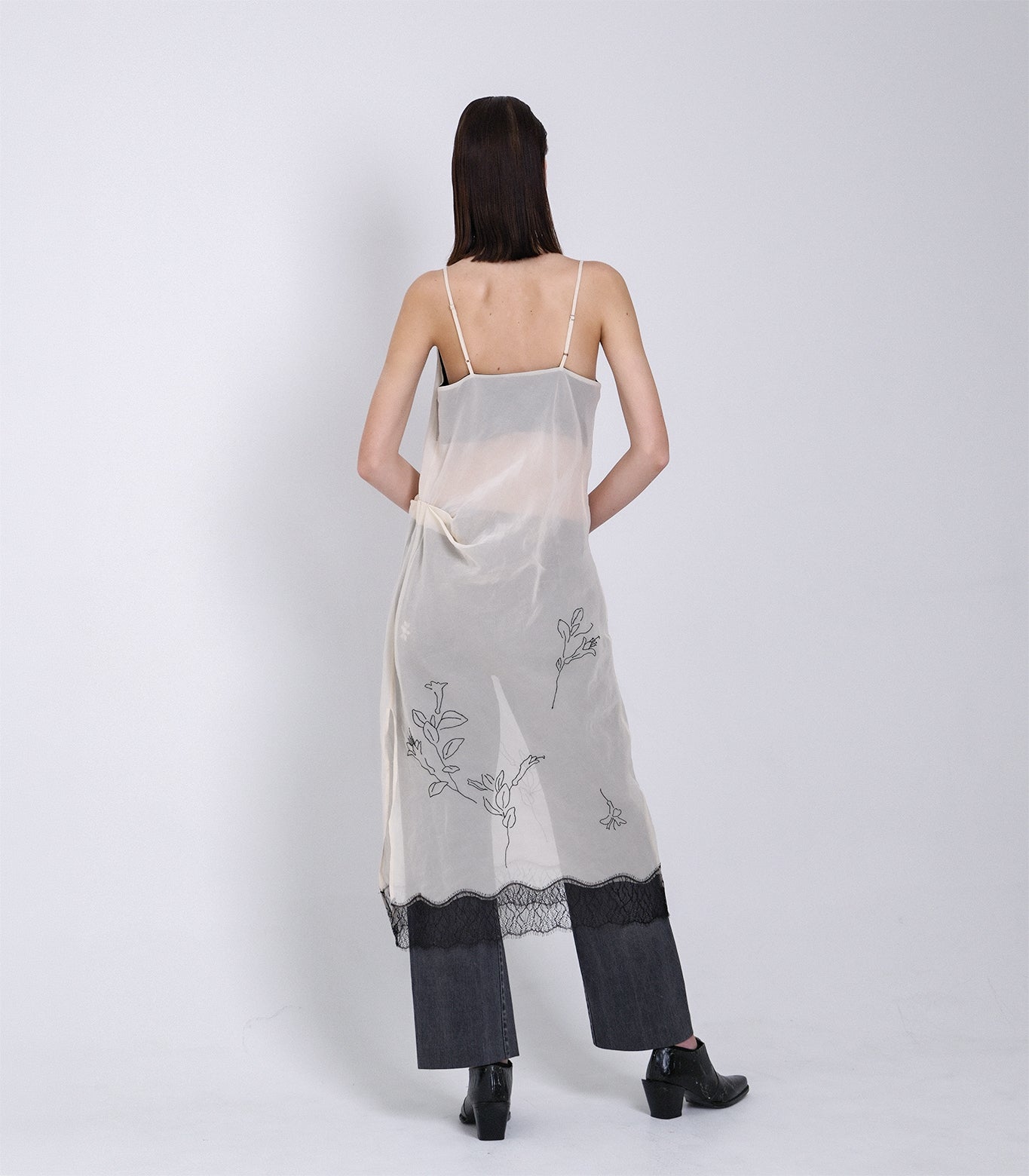 SLIP DRESS - NATURAL(EMBROIDERY) - TANAKA