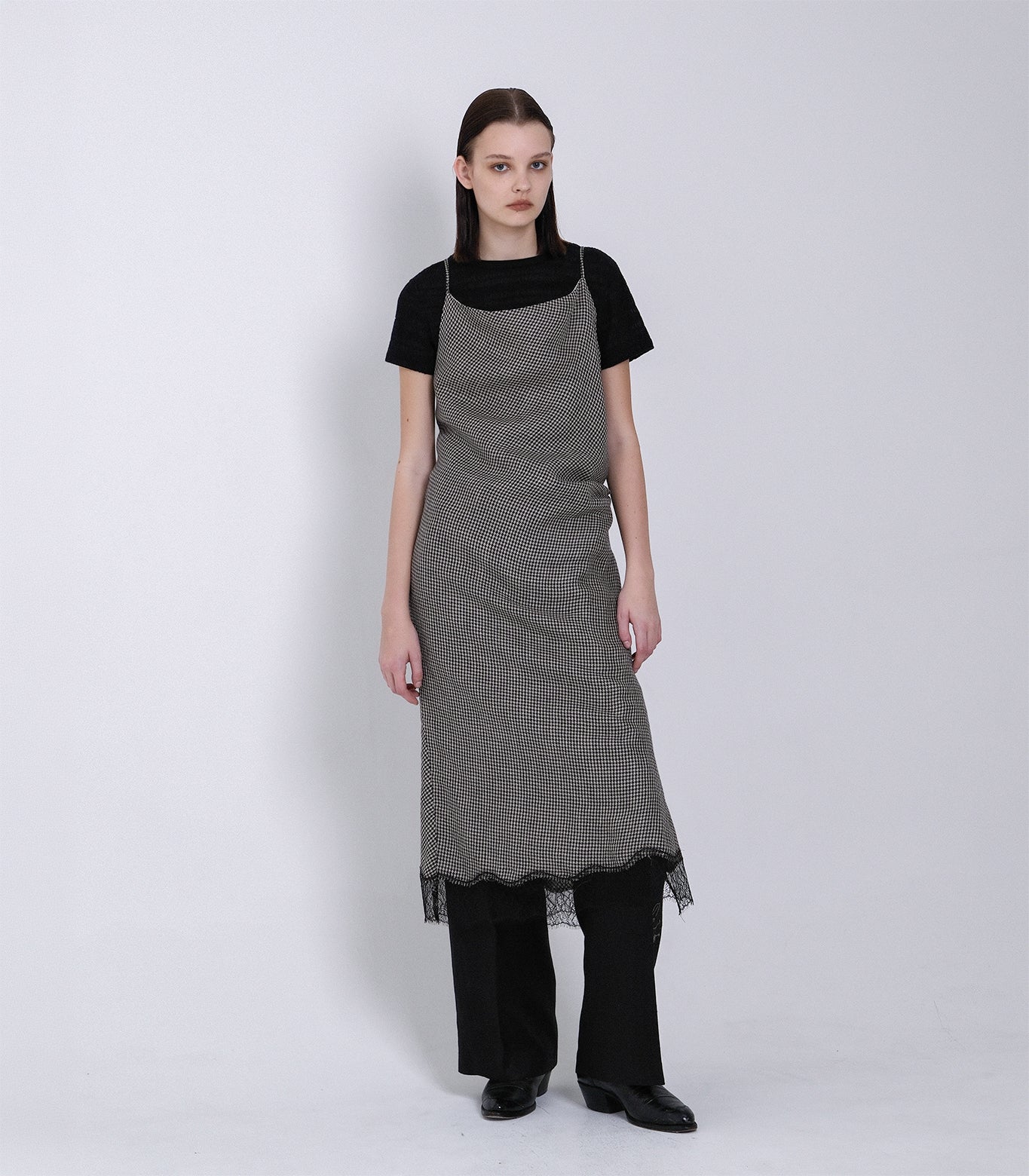 SLIP DRESS - HOUNDTOOTH - TANAKA