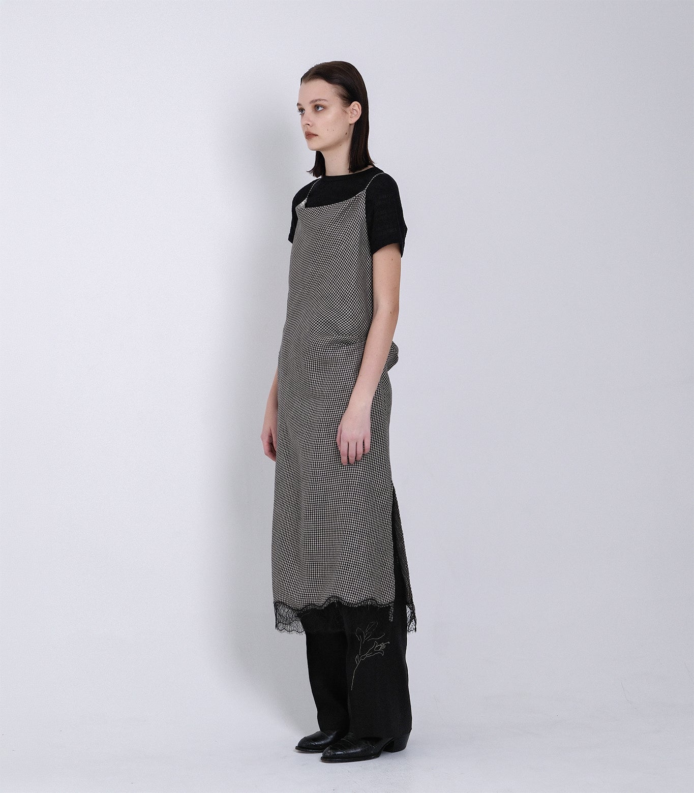 SLIP DRESS - HOUNDTOOTH - TANAKA
