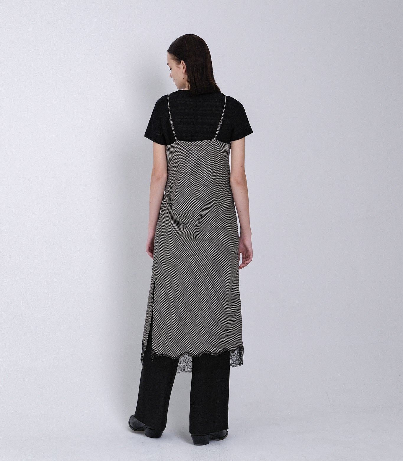 SLIP DRESS - HOUNDTOOTH - TANAKA