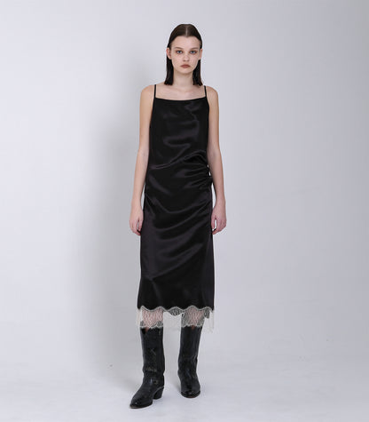 SLIP DRESS - BLACK - TANAKA