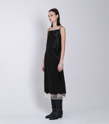 SLIP DRESS - BLACK - TANAKA