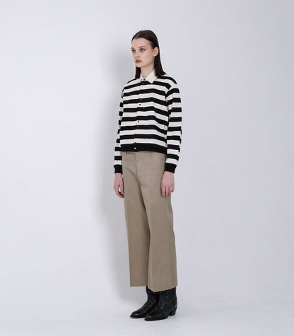 JERSEY CARDIGAN - BLACK STRIPE - TANAKA