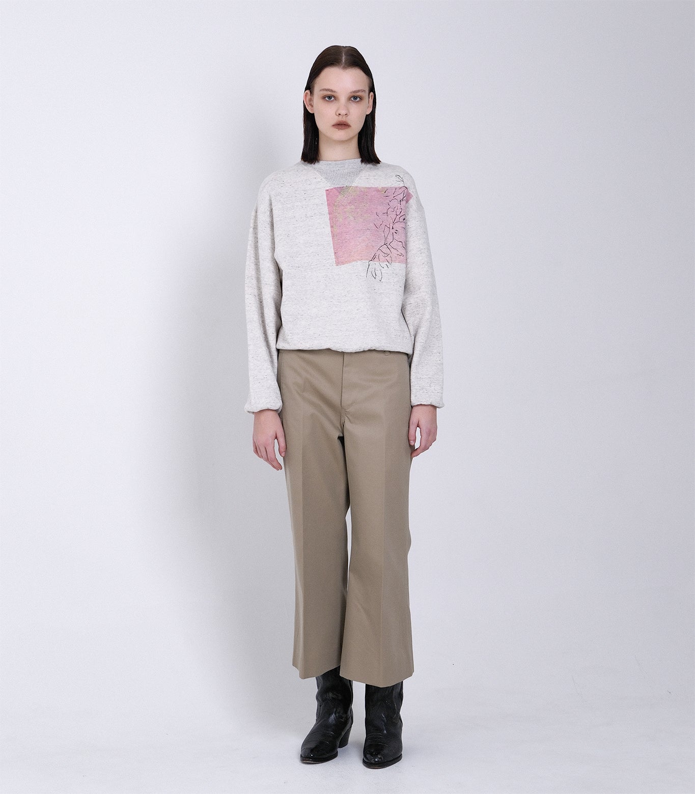 THE SWEATSHIRT - OATMEAL(FLOWER) - TANAKA