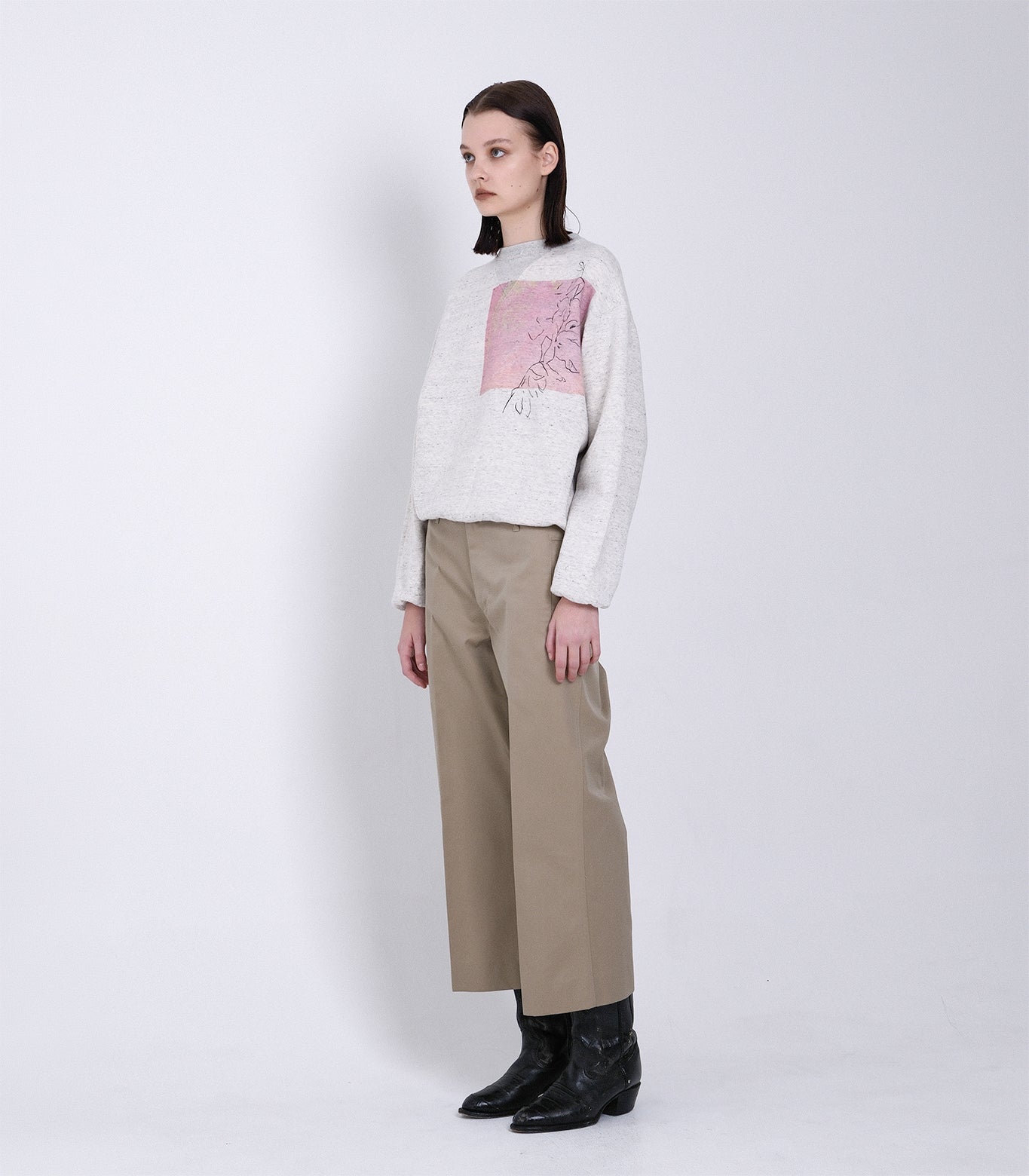 THE SWEATSHIRT - OATMEAL(FLOWER) - TANAKA
