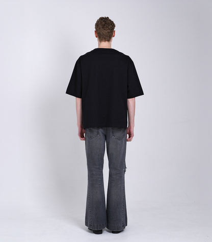 【 Coming Soon 】BOXY TEE - BLACK (EMBROIDERY) - TANAKA