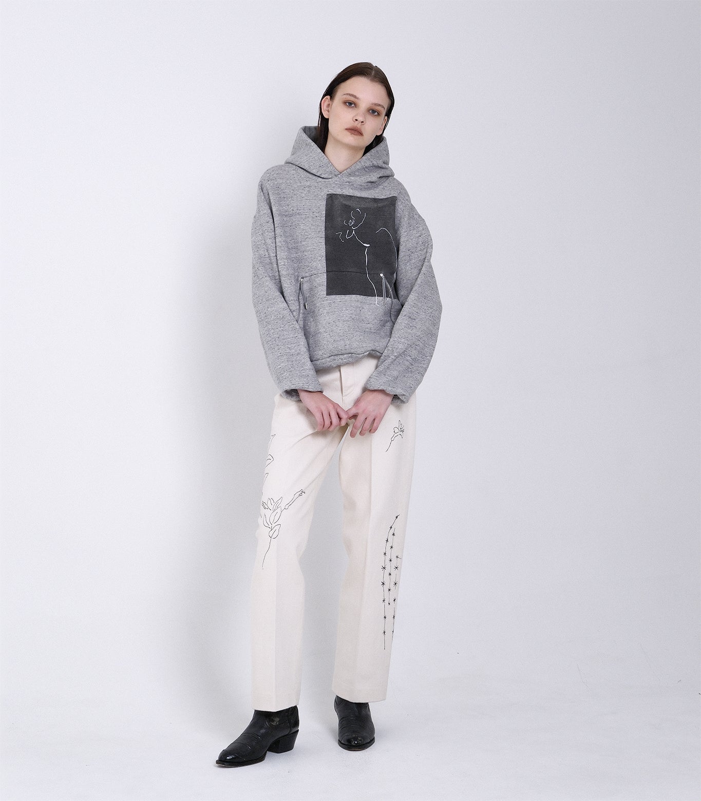 THE SWEAT HOODIE - HEATHER GRAY(CACTUS) - TANAKA