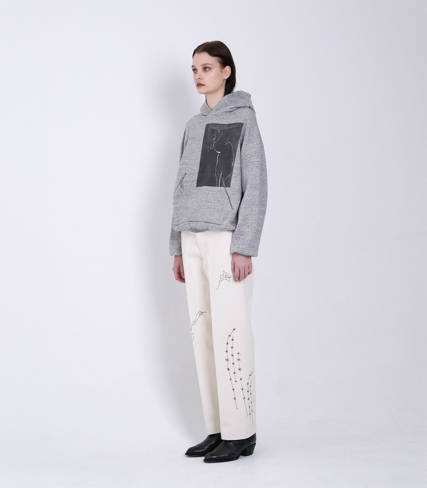 THE SWEAT HOODIE - HEATHER GRAY(CACTUS) - TANAKA
