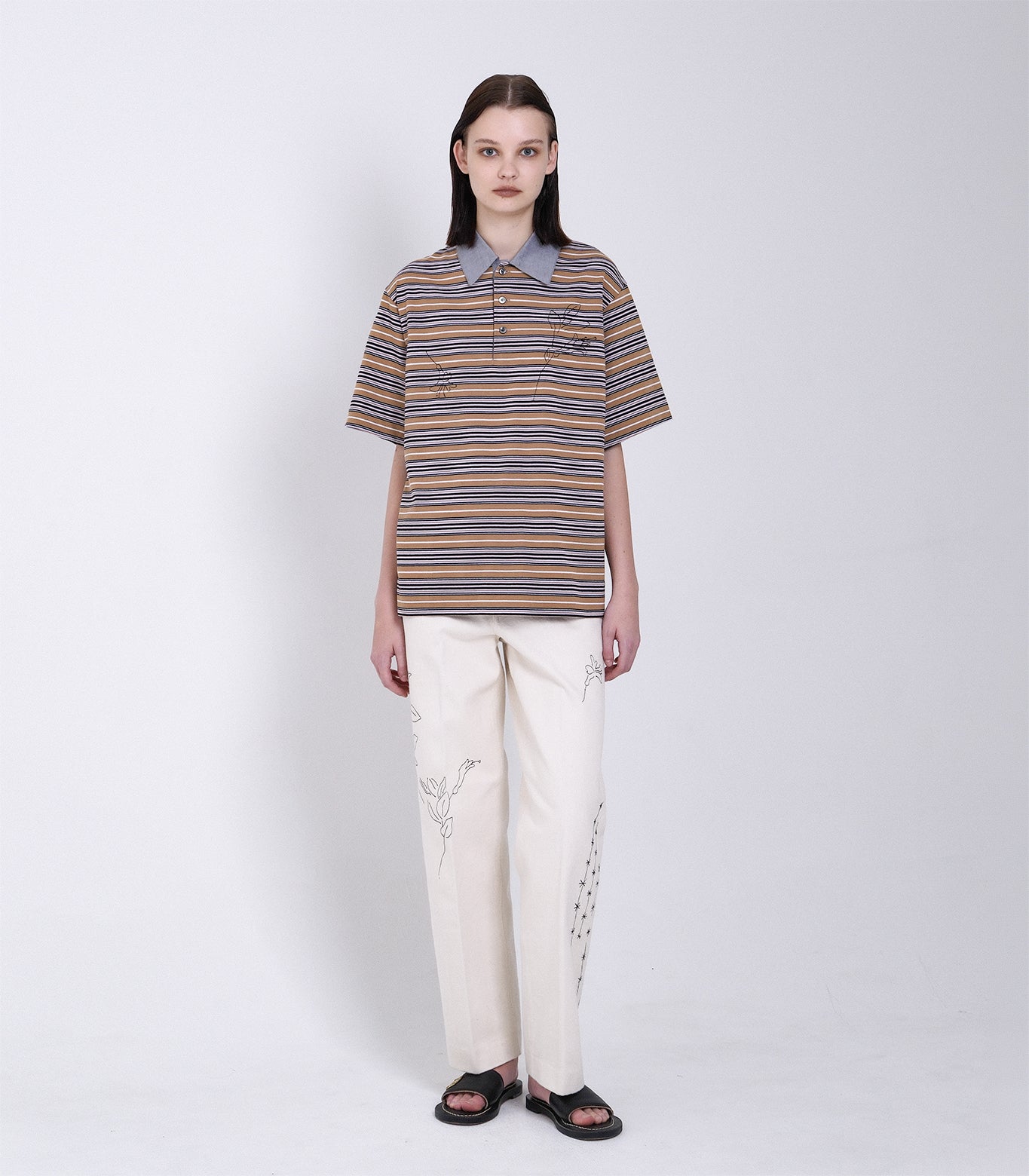 THE POLOSHIRTS - MULTI STRIPE(EMBROIDERY) - TANAKA