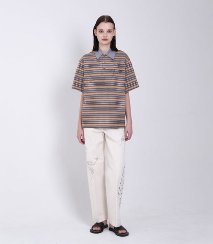 THE POLOSHIRTS - MULTI STRIPE(EMBROIDERY) - TANAKA