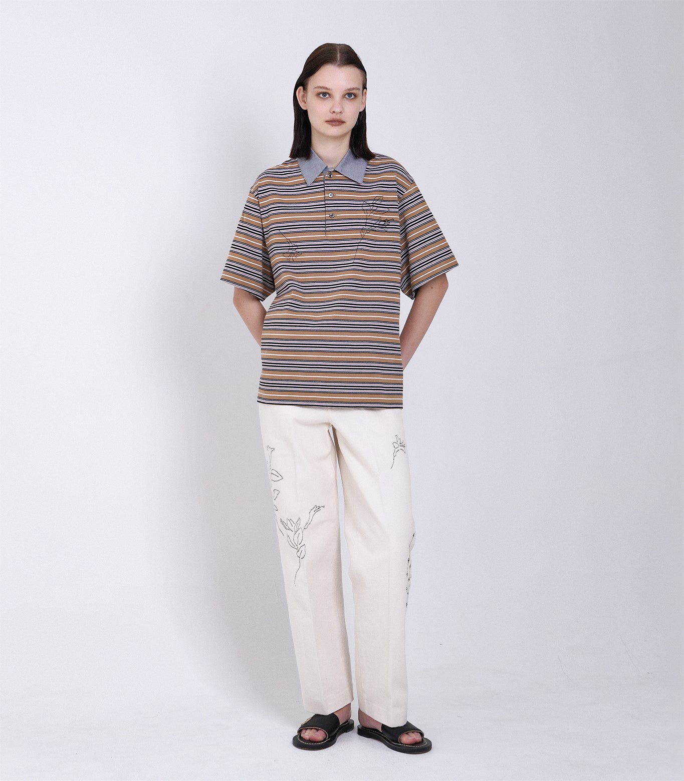 THE POLOSHIRTS - MULTI STRIPE(EMBROIDERY) - TANAKA