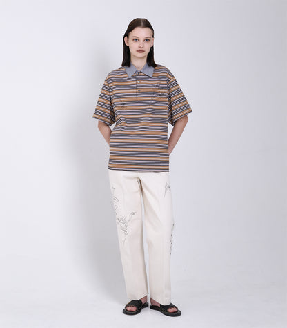 THE POLOSHIRTS - MULTI STRIPE(EMBROIDERY) - TANAKA