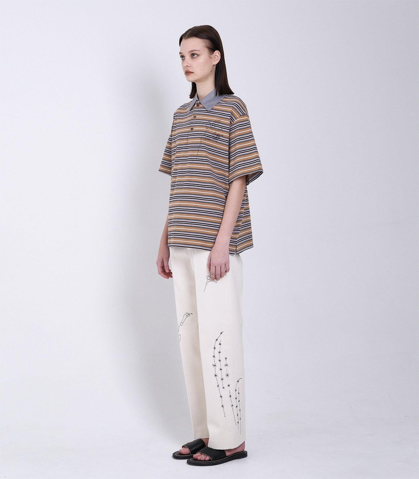 THE POLOSHIRTS - MULTI STRIPE(EMBROIDERY) - TANAKA