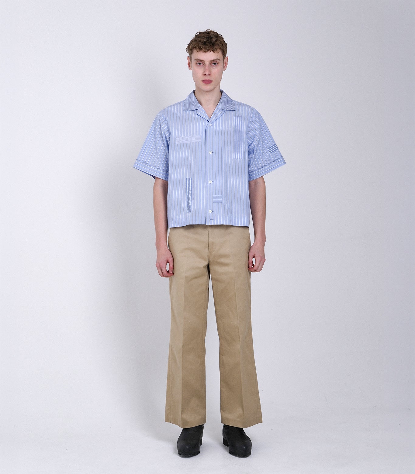 【 Coming Soon 】BOWLING SHIRT - BLUE STRIPE (MOSAIC) - TANAKA
