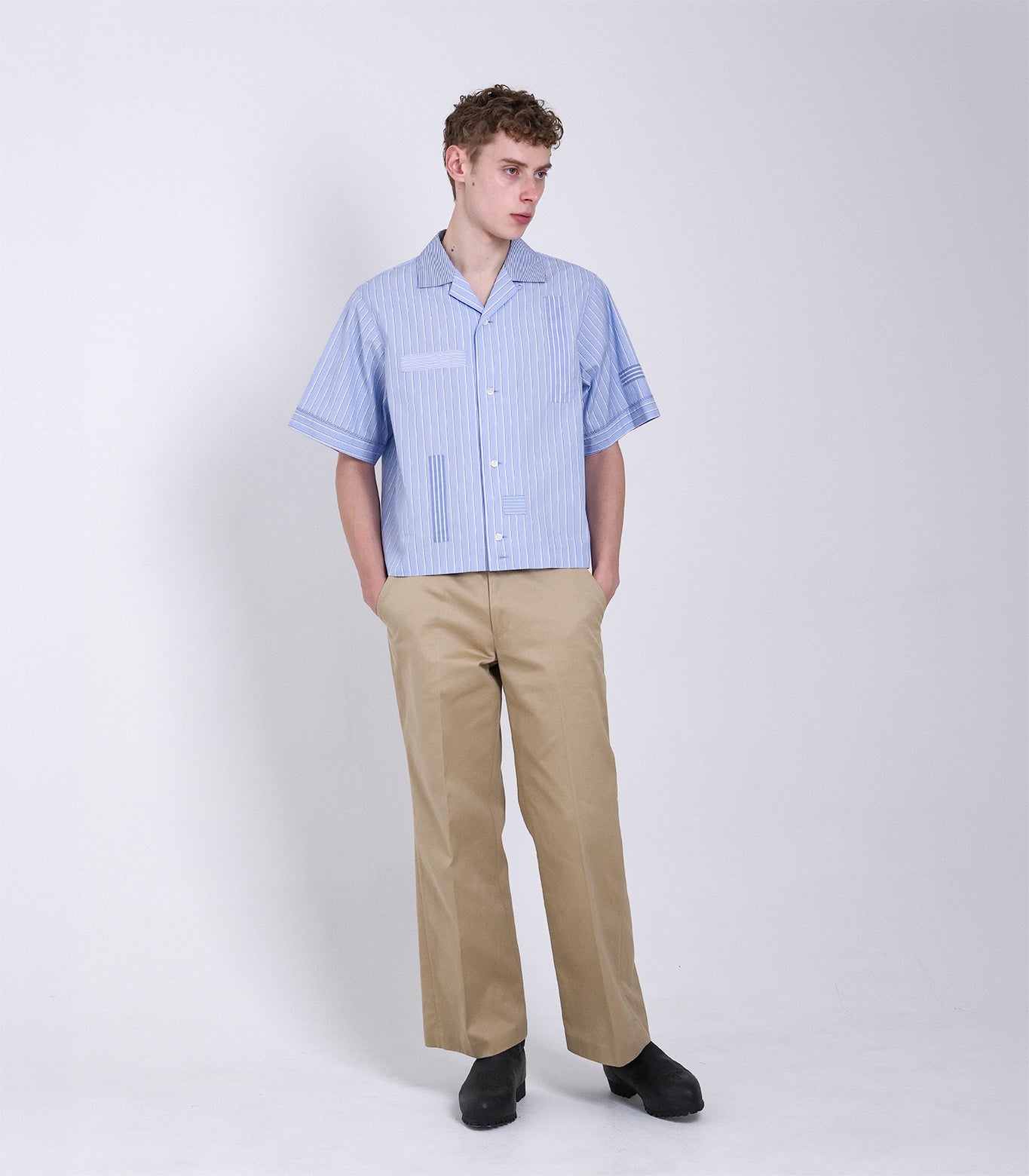 【 Coming Soon 】BOWLING SHIRT - BLUE STRIPE (MOSAIC) - TANAKA