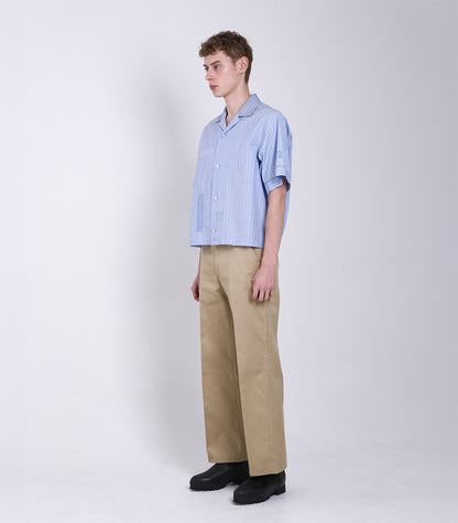 【 Coming Soon 】BOWLING SHIRT - BLUE STRIPE (MOSAIC) - TANAKA