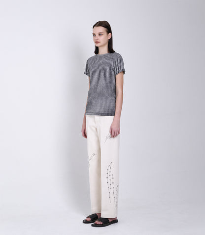 【 Coming Soon 】COMPACT TEE - BLACK GINGHAM - TANAKA