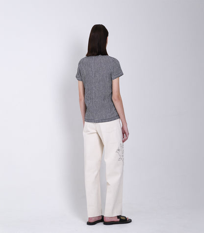 【 Coming Soon 】COMPACT TEE - BLACK GINGHAM - TANAKA