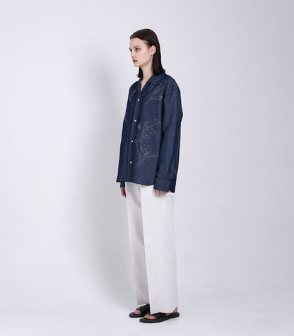 THE SHIRTS - INDIGO LINEN (EMBROIDERY) - TANAKA
