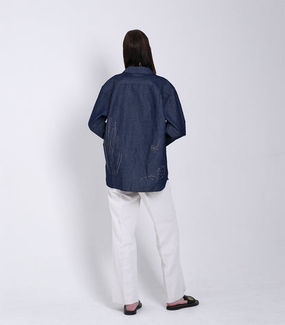 THE SHIRTS - INDIGO LINEN (EMBROIDERY) - TANAKA