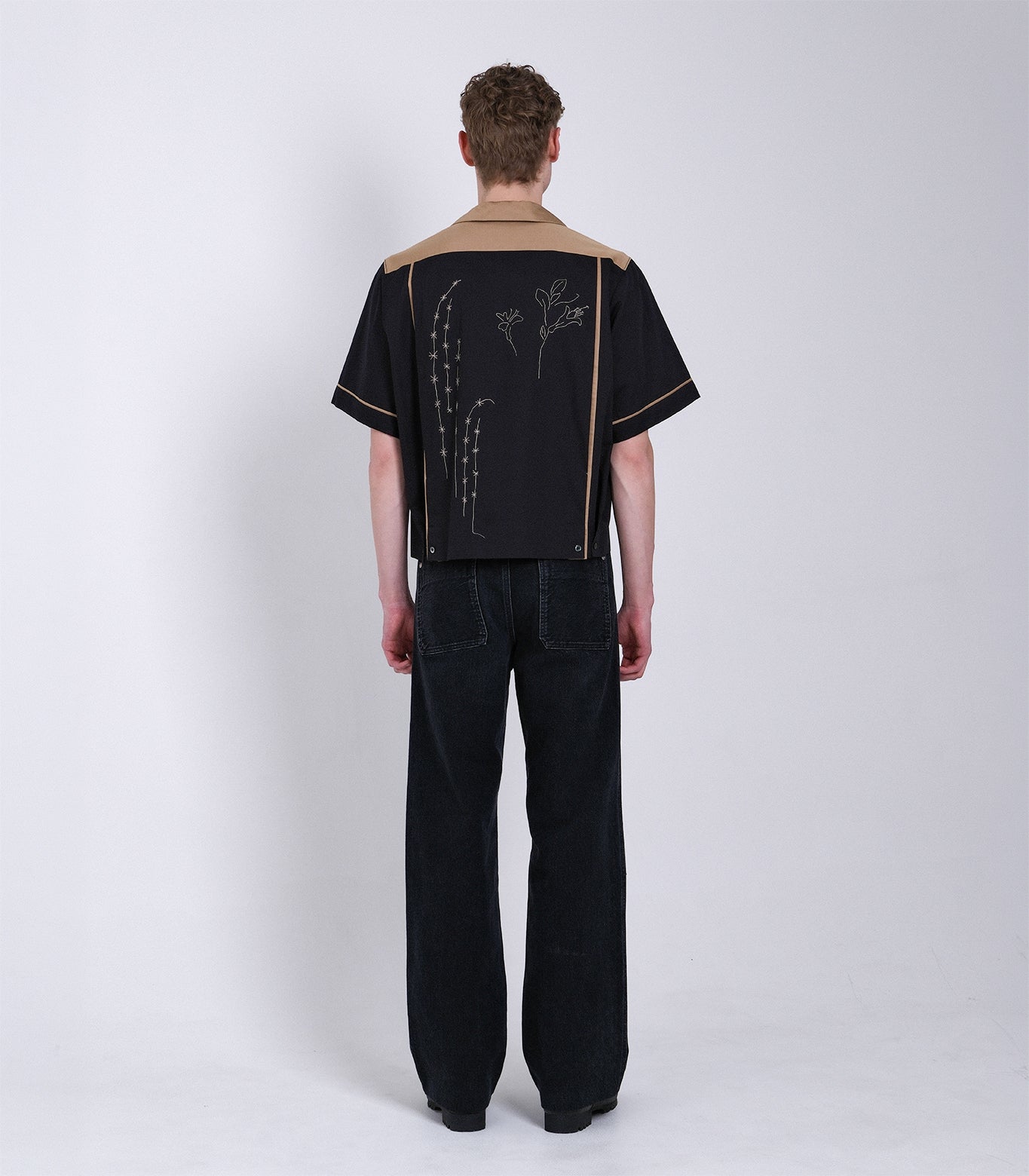【 Coming Soon 】BOWLING SHIRT - BLACK (EMBROIDERY) - TANAKA
