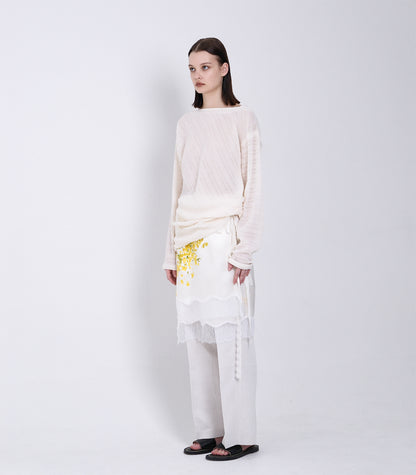 DRAPE LONG SLEEVE TEE - OFF WHITE - TANAKA
